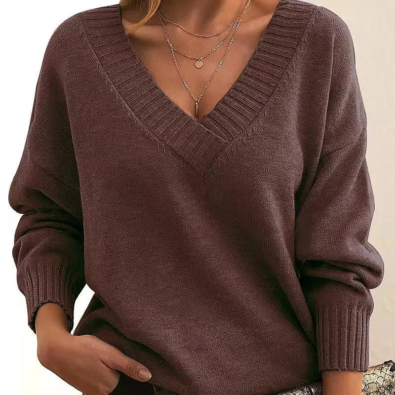 Women's Deep V Neck Jumper