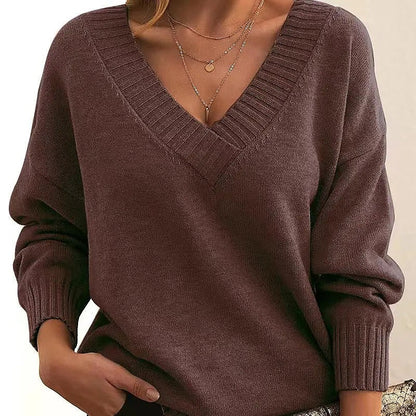 Women's Deep V Neck Jumper