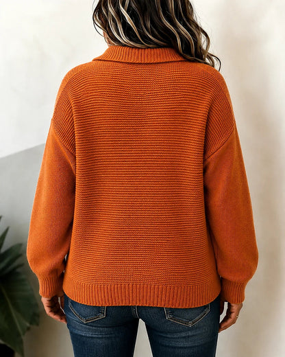 Women's Polo Collar Cable Jumper