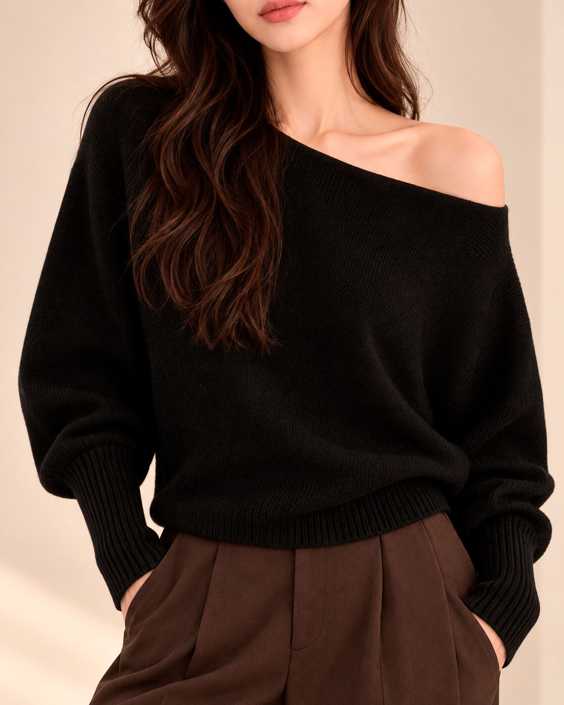 Women's Batwing Sleeve Boat Neck Jumper