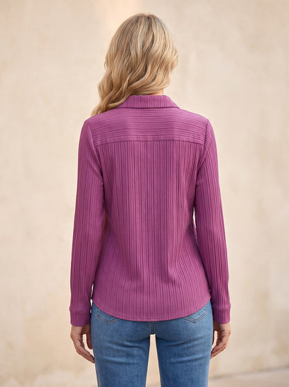 Women's Pleated Collar Loose Top