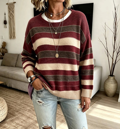 Women's Soft Striped Drop Shoulder Jumper