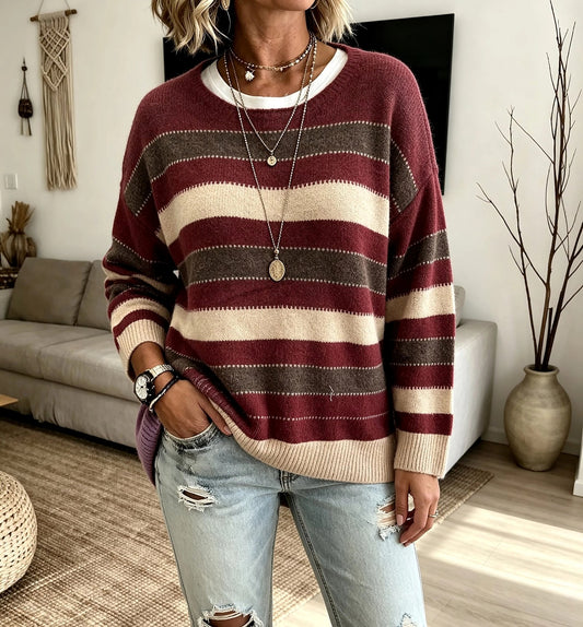 Women's Soft Striped Drop Shoulder Jumper