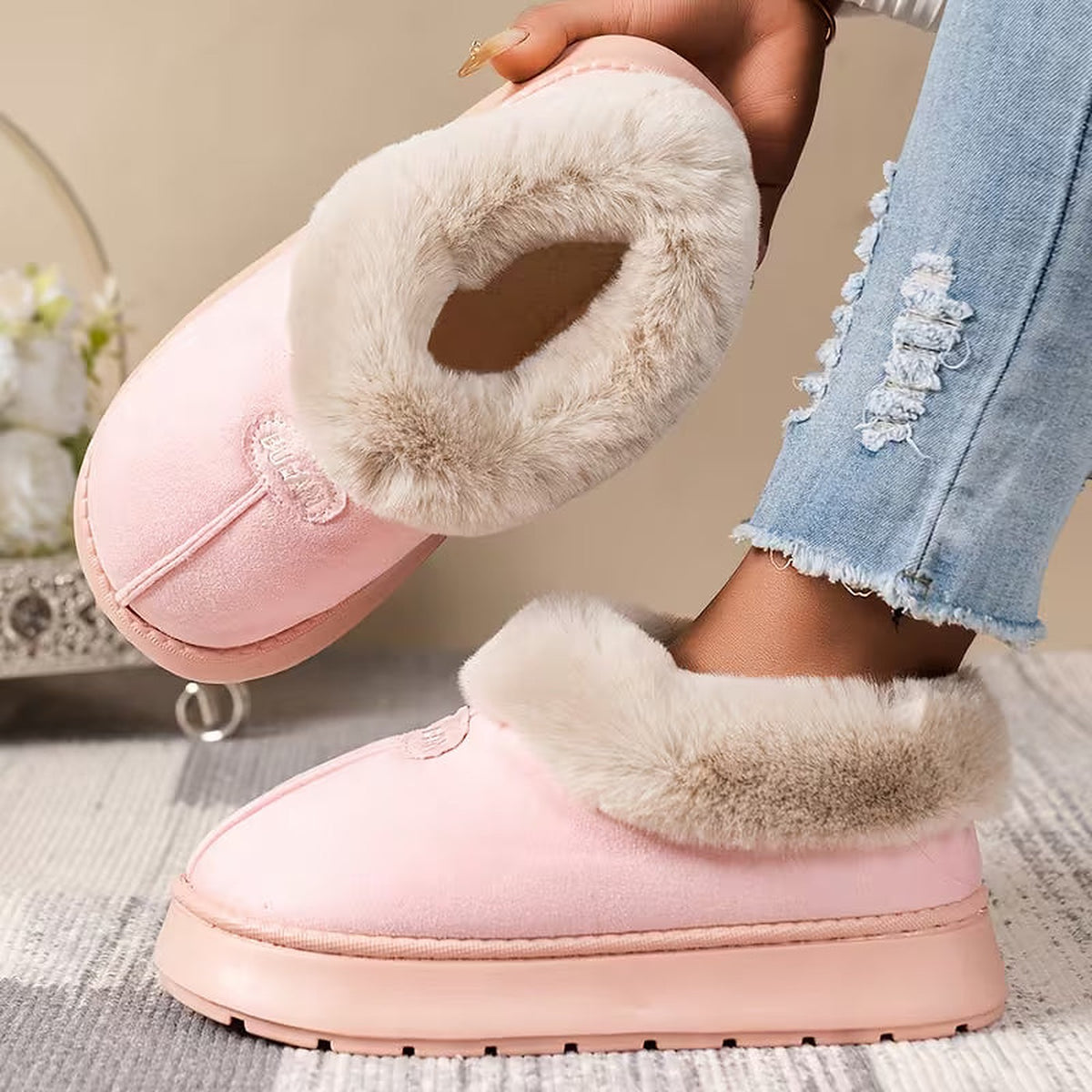 Women's Winter Platform Slipper Boots