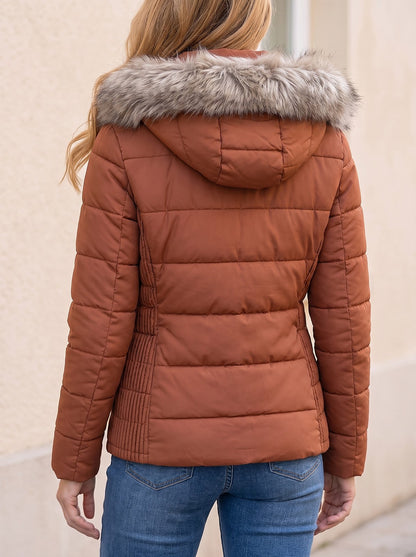 Women's Faux Fur Hood Puffer Jacket