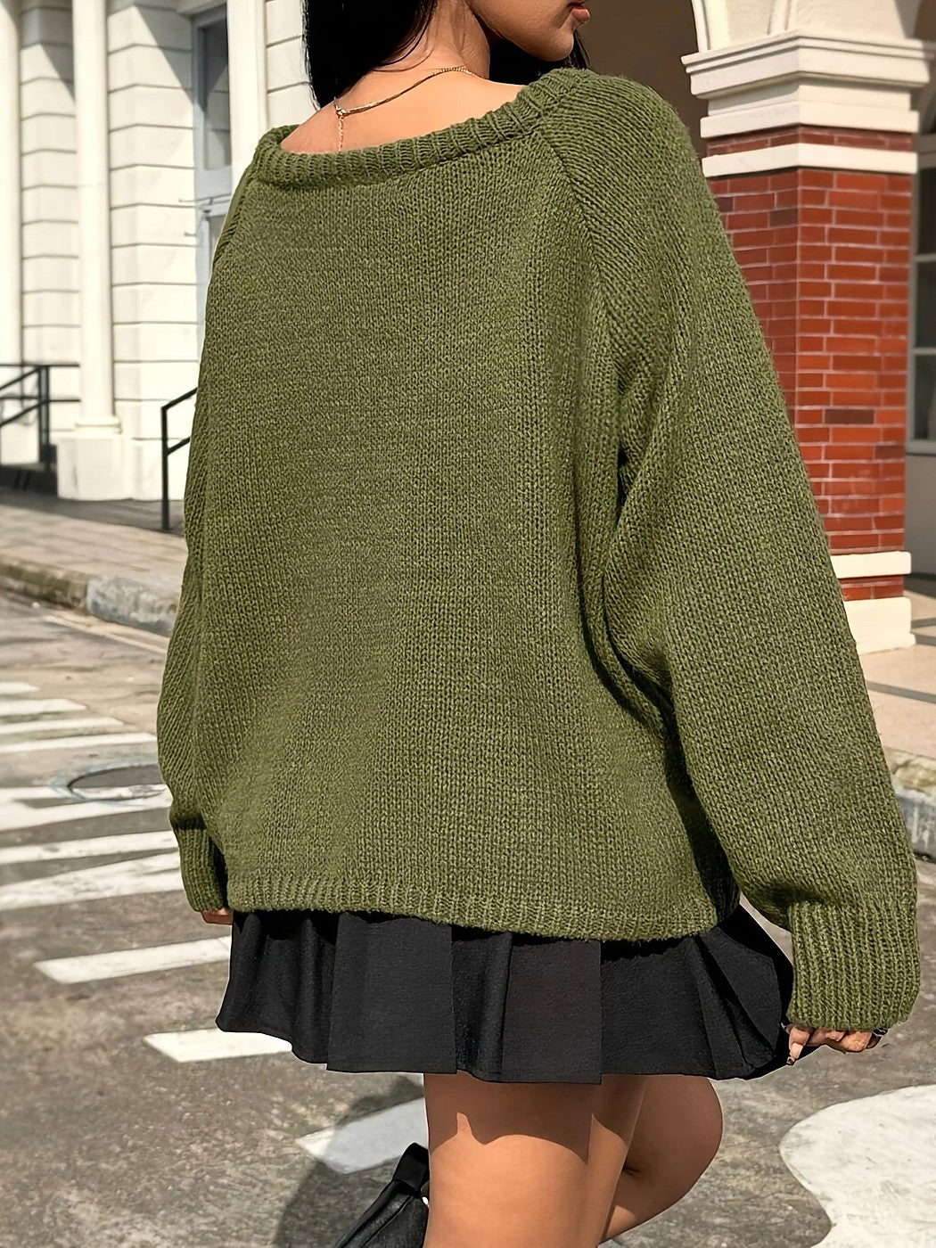 Women's Easy Wear Oversized Boat Neck Jumper