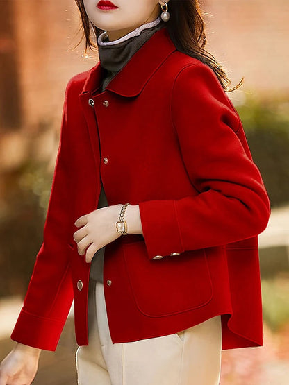 Women's Autumn Lined Collared Short Coat