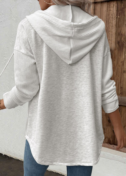 Ladies Winter Textured Patchwork Hoodie