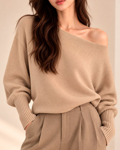 Women's Batwing Sleeve Boat Neck Jumper