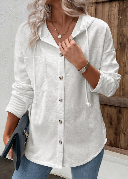 Ladies Winter Textured Patchwork Hoodie