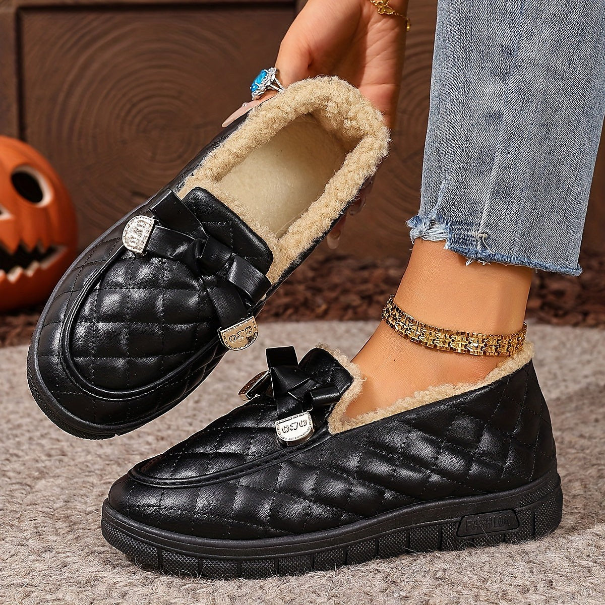 Women's Quilted Buckle Chunky Sole Slippers