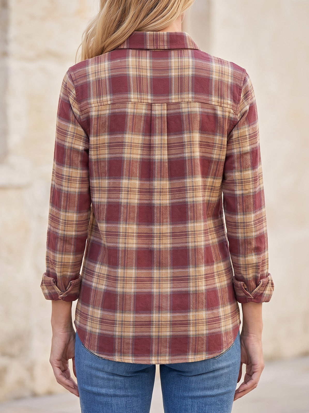Women's Checked Flannel Long Sleeve Shirt