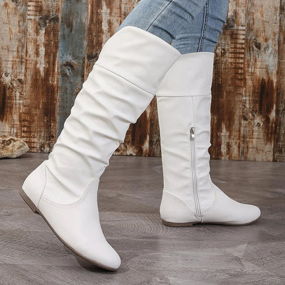 Women's No Heel Long Pointed Boots