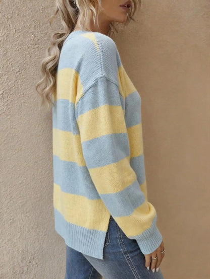 Women's Oversized Drop Shoulder Stripe Jumper