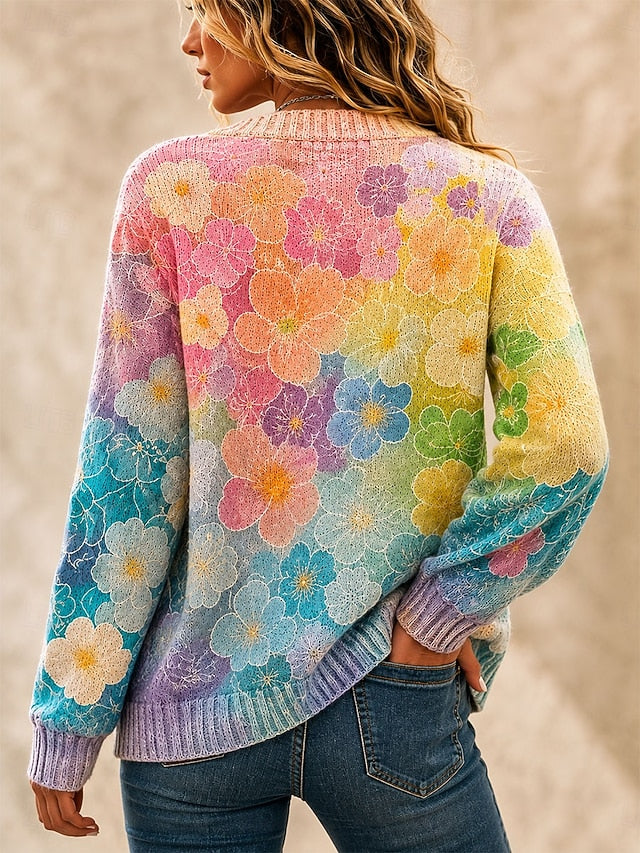 Women's Painted Print Knit Cardigan