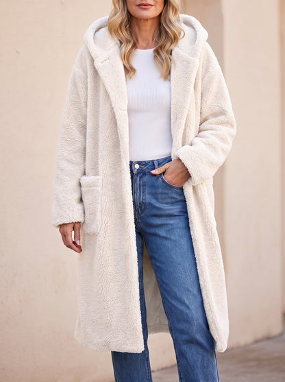 Women's Oversized Hooded Teddy Fleece Coat