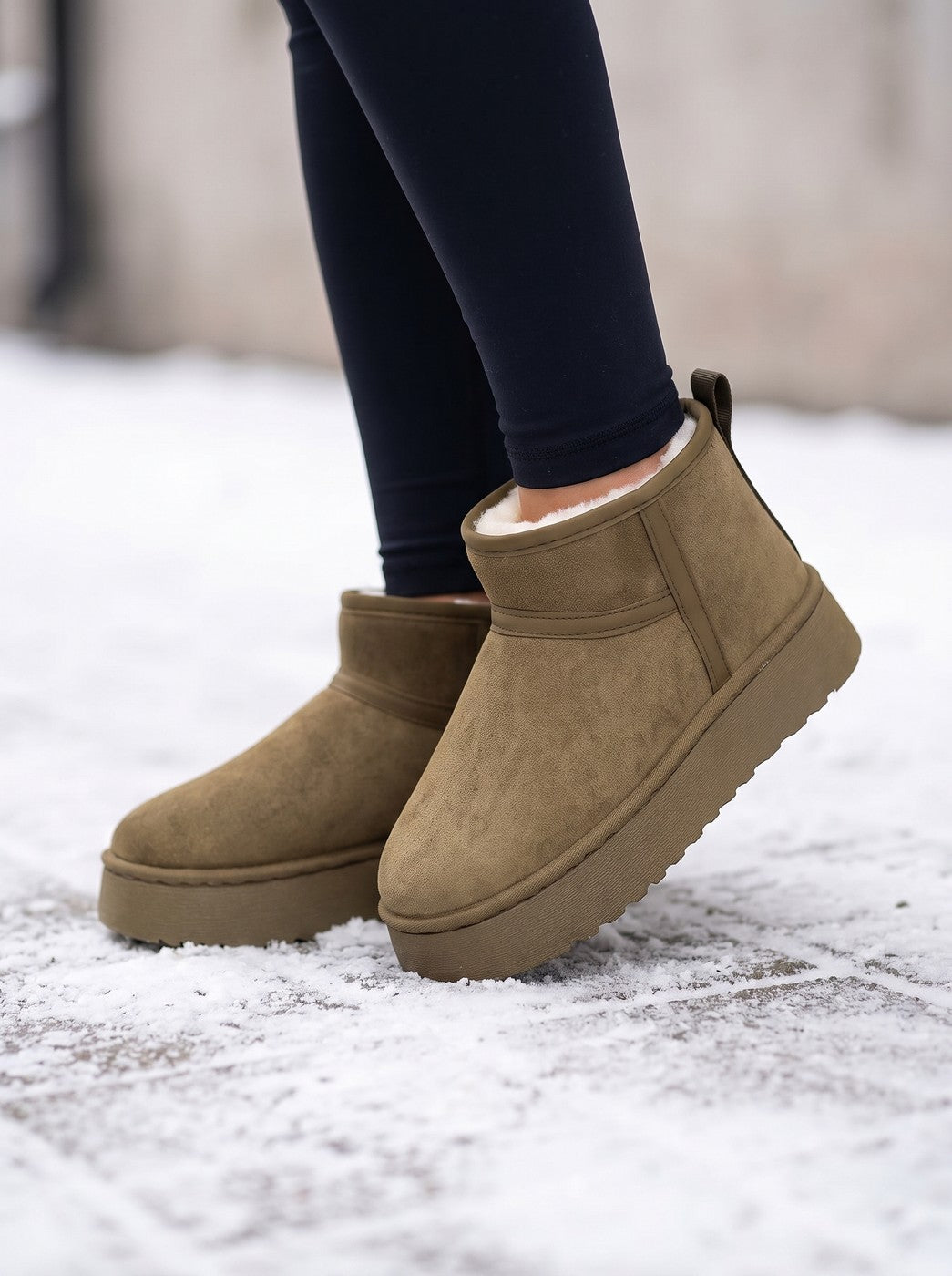 Women's Faux Fur Lined Ankle Snow Boots