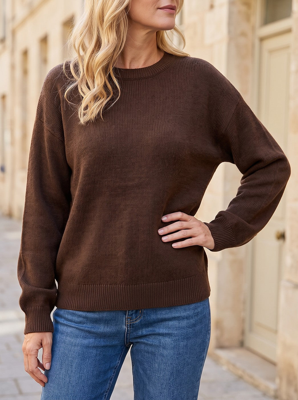 Women's Brushed Rib Drop Shoulder Jumper