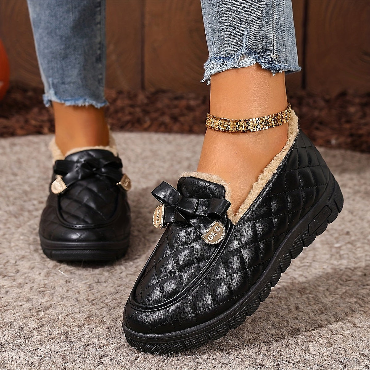 Women's Quilted Buckle Chunky Sole Slippers