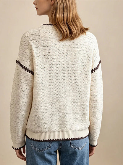 Women's Zigzag Textured Knit Jumper