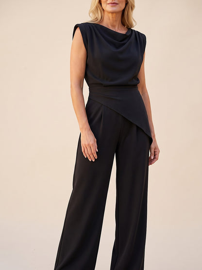 Women's Sleeveless Cowl Top and Trouser Set