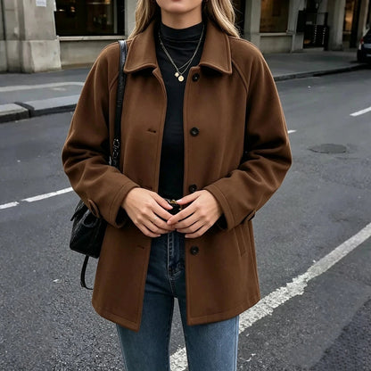 Women's Soft Brushed Button Through Coat