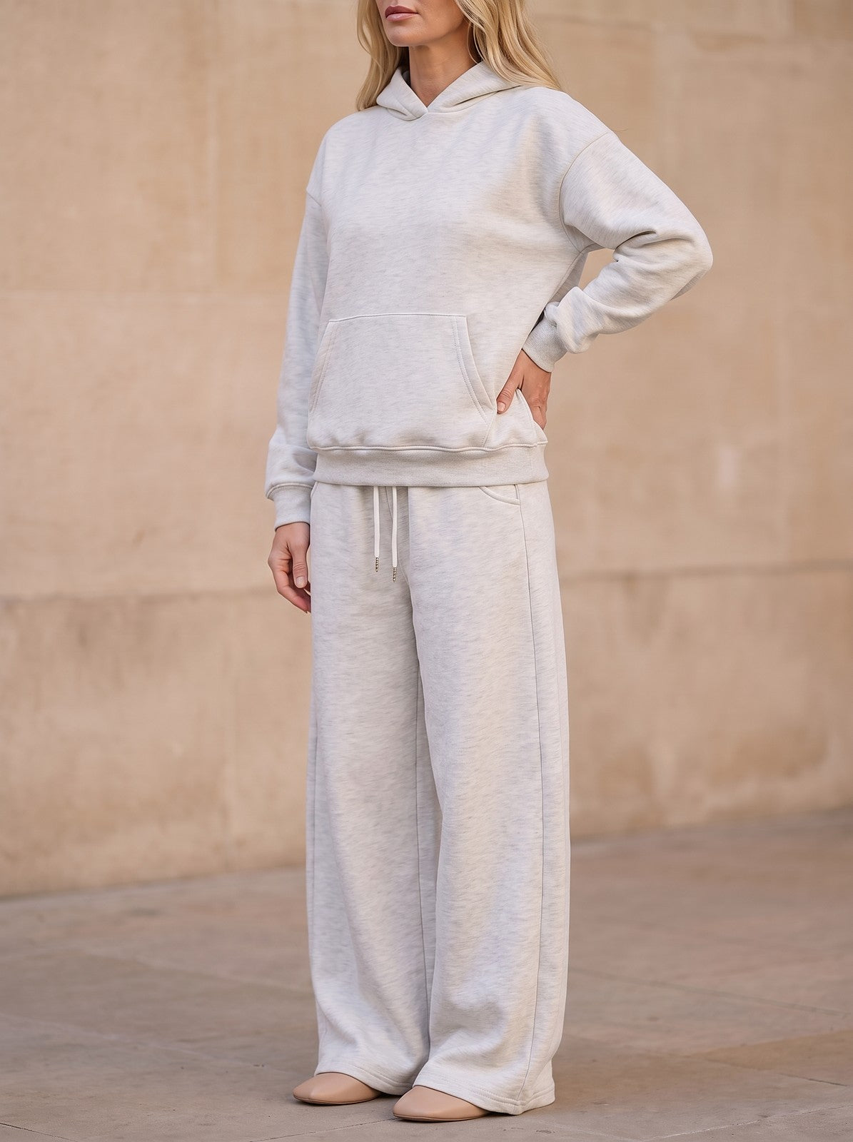Women's Hoodie and Wide Leg Trousers Set