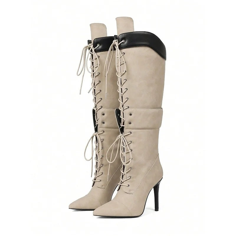 Women's Pointed Stiletto Knee High Boots