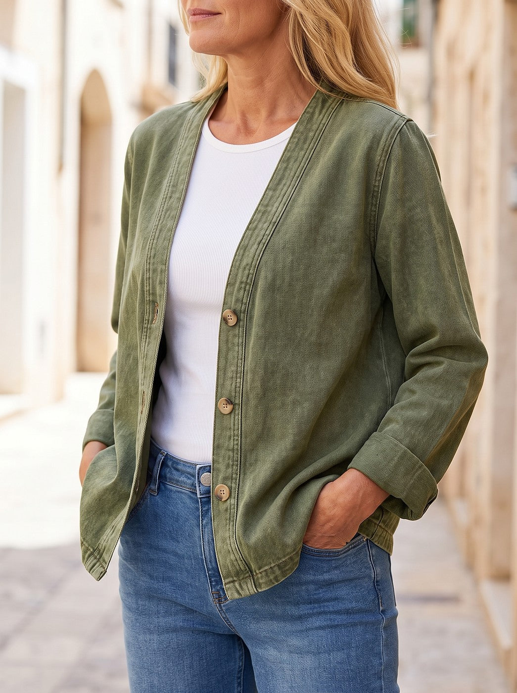 Women's Cotton Rich Washed Overshirt Jacket