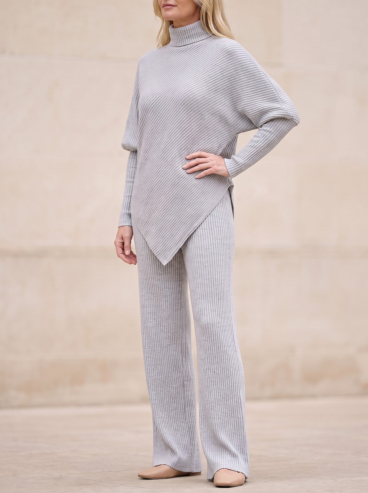 Women's Ribbed Roll Neck Co-ord Set
