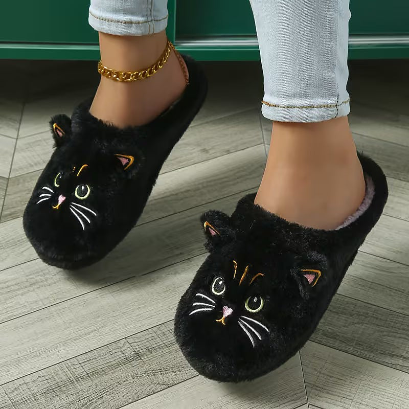 Women's Novelty Cat Slippers Soft Sole