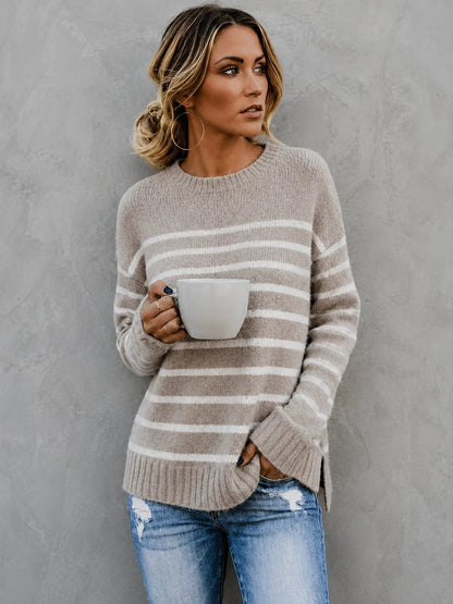 Women's Wide Stripe Side Split Jumper