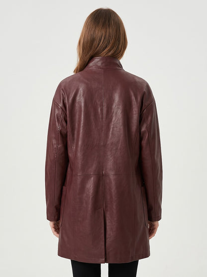 Ladies Faux Leather Duster Coat
