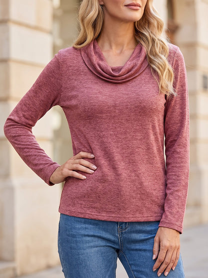 Women's Draped Cowl Neck Jersey Top
