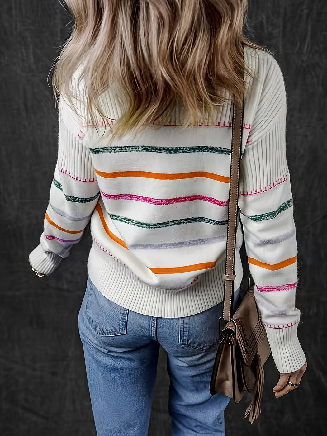 Women's Pinstripe Yoke and Cuff Jumper