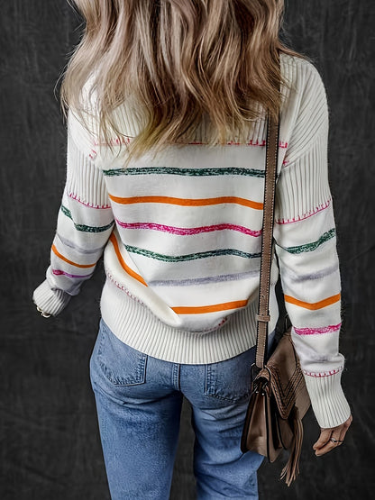 Women's Pinstripe Yoke and Cuff Jumper