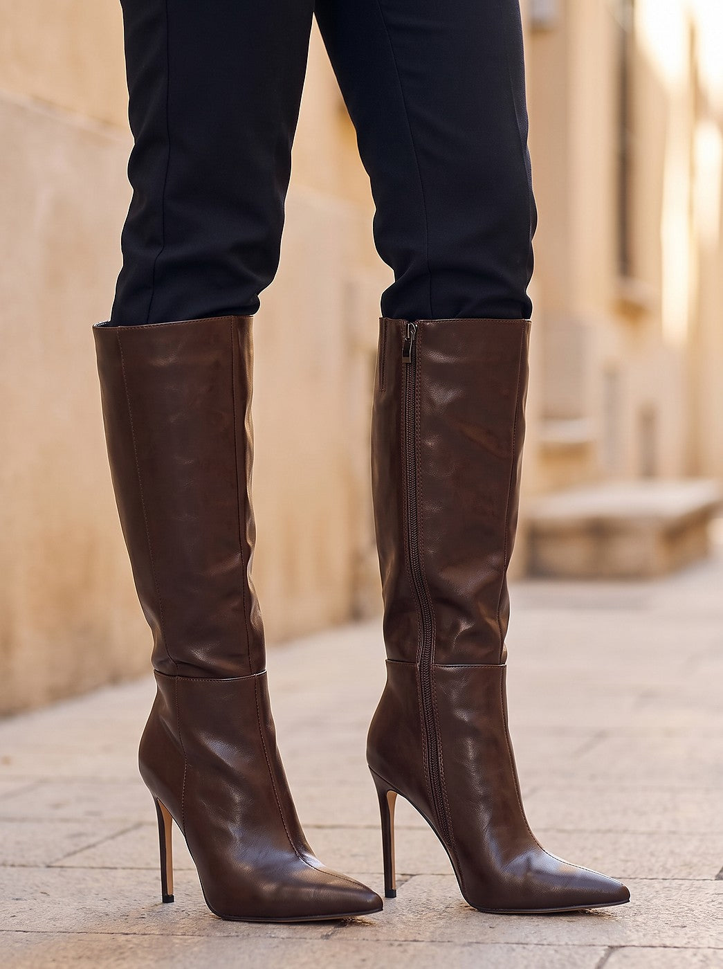 Women's Heeled Long Boots Pointed Toe