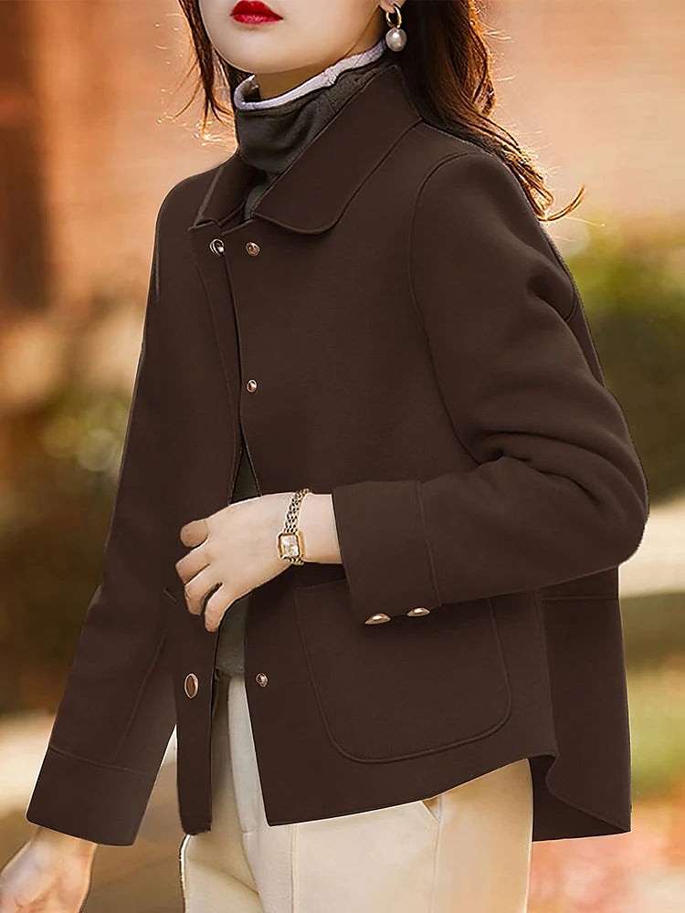 Women's Autumn Lined Collared Short Coat