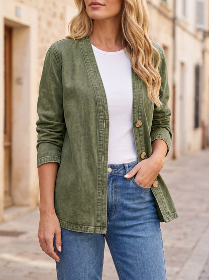 Women's Cotton Rich Washed Overshirt Jacket