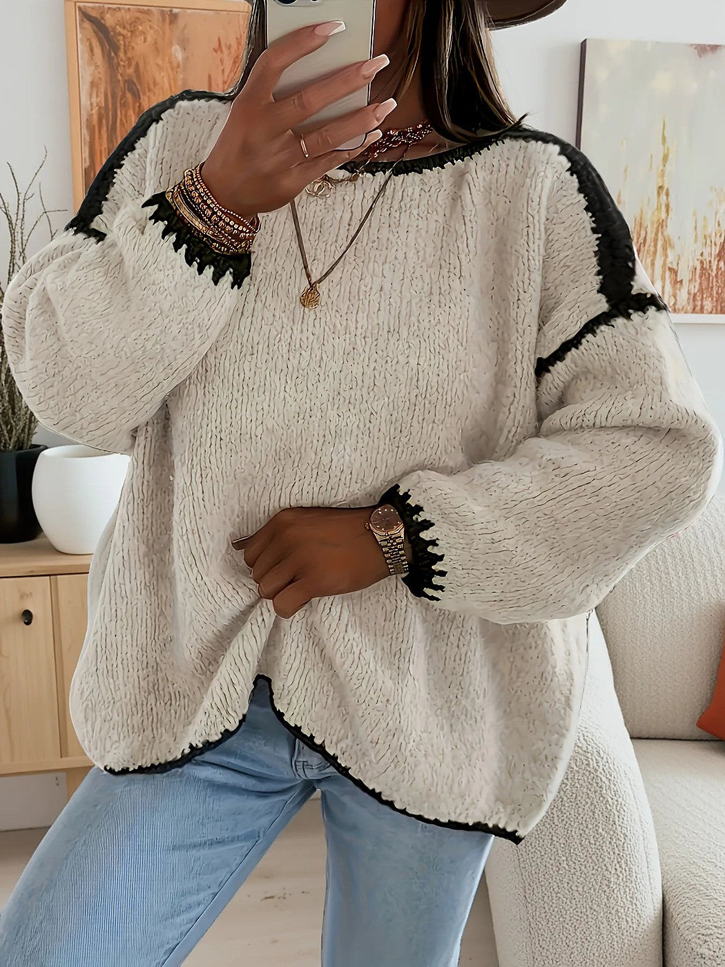 Women's Cosy Oversized Crew Neck Jumper