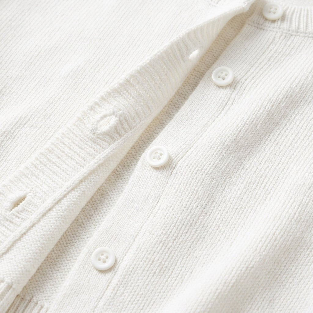 Women's Buttoned Short Knit Cardigan with Clean Finish