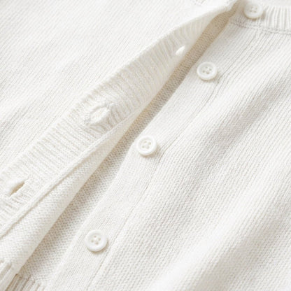 Women's Buttoned Short Knit Cardigan with Clean Finish