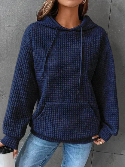 Women's Casual Cotton Jumper with Pockets and Relaxed Fit