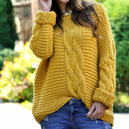 Women's Chunky Knit Jumper with Raglan Sleeves