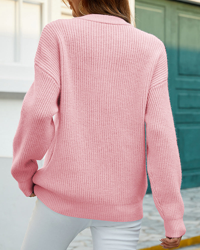 Women's Chunky Knit Round Neck Jumper in Soft Thick Fabric