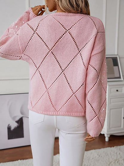 Women's Chunky Knitted Jumper with Puff Sleeves