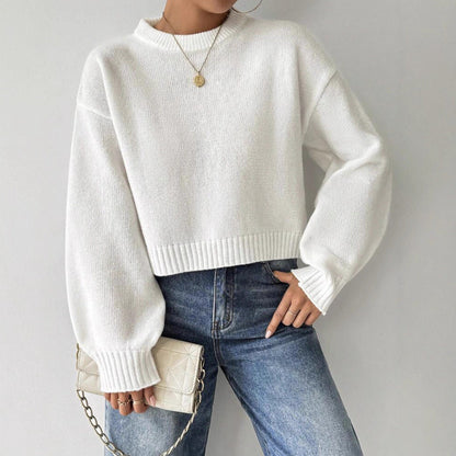 Women's Fine Knit Jumper with Round Neckline