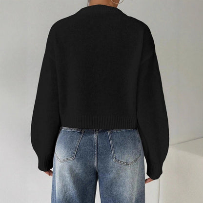 Women's Fine Knit Jumper with Round Neckline