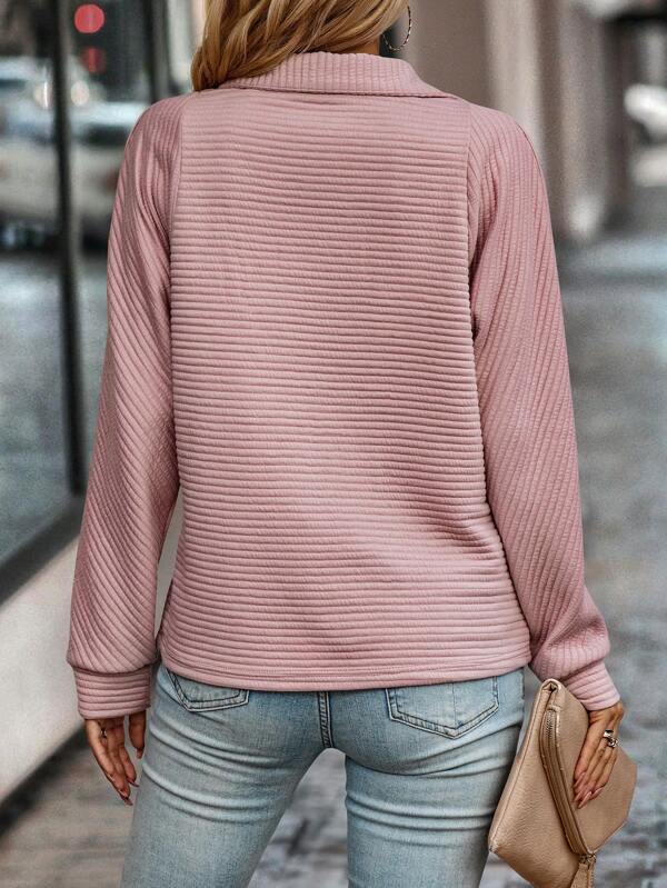 Women's Half-Zip Stand-Up Collar Jumper in Soft Touch Fabric