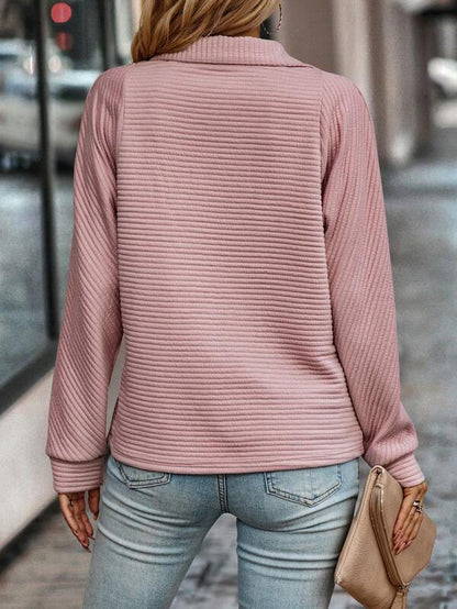 Women's Half-Zip Stand-Up Collar Jumper in Soft Touch Fabric